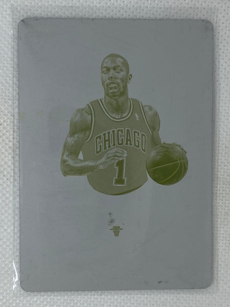 2012-13 Panini National Treasures NBA Gear Combos Derrick Rose 1/1 Yellow Printing Plate