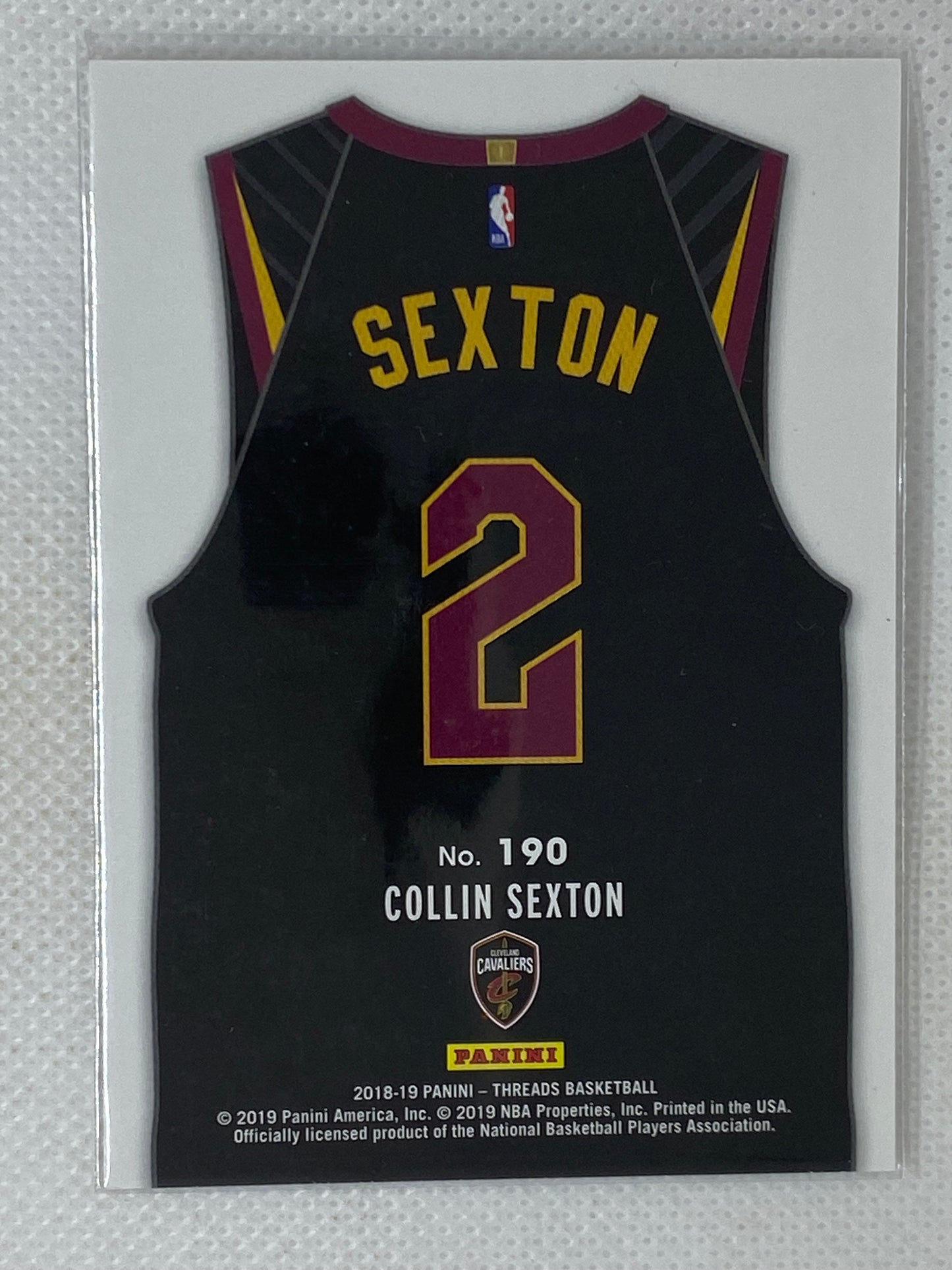 2018-19 Panini Threads Rookies Statement Jersey Black SSP #190 Collin Sexton