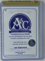 Joe DiMaggio Limited Print Top Deck Facsimilie Autograph Issue Card Yankees ACEO