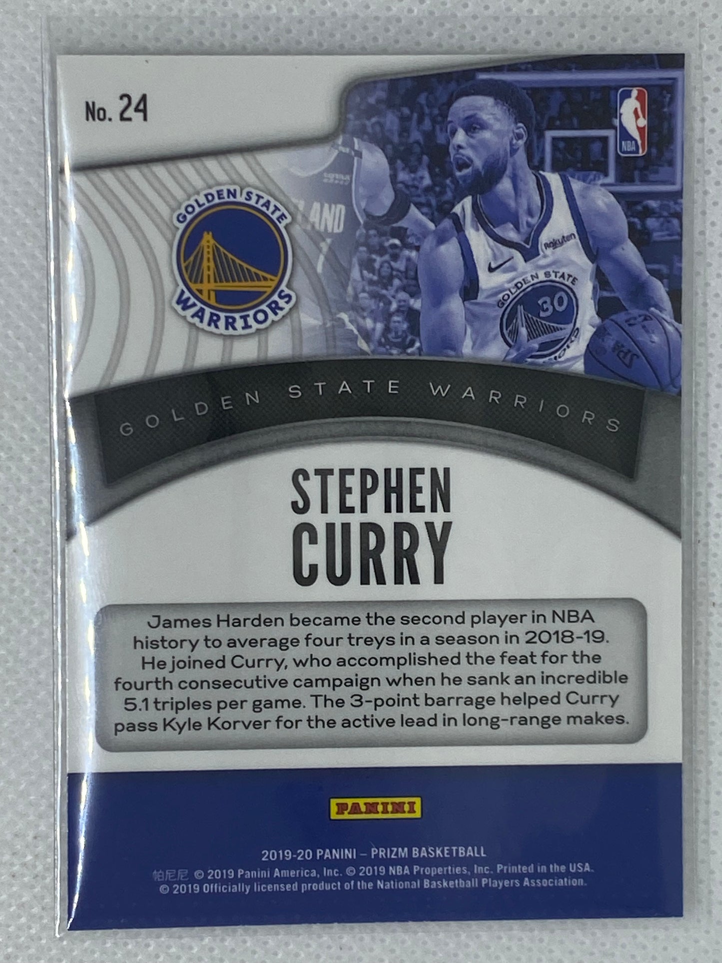 2019-20 Panini Prizm Stephen Curry #24 Dominance Insert Golden State Warriors