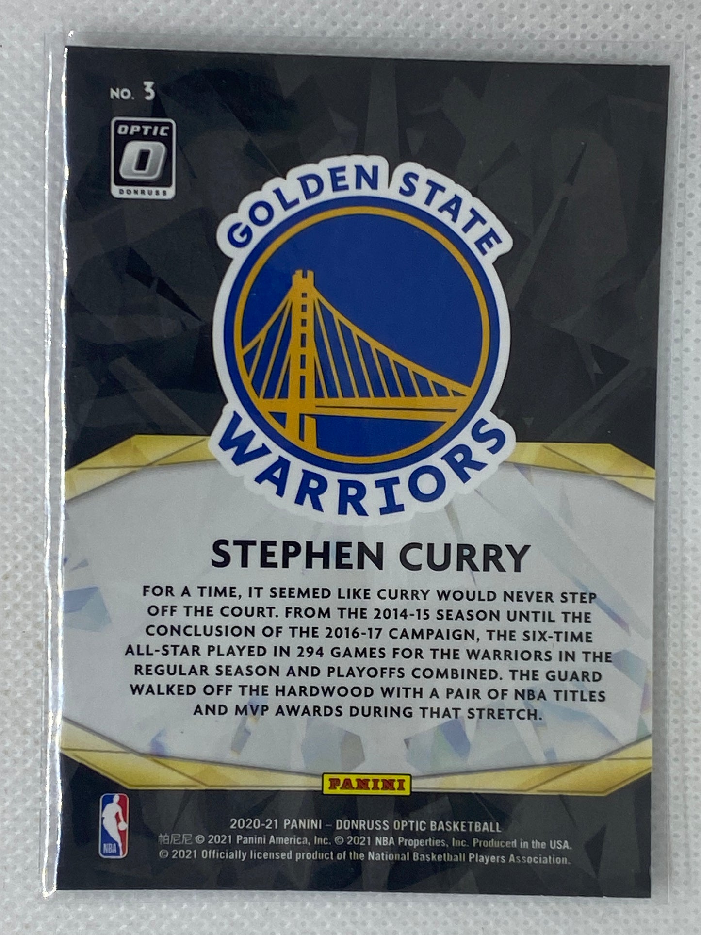 2020-21 Donruss Optic Stephen Curry Winner Stays Insert #3 Warriors