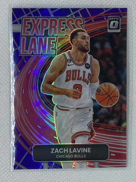 2022-23 Donruss Optic Zach Lavine Express Lane Purple Prizm #15 Bulls