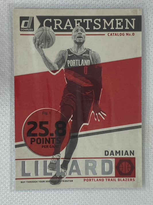 2019-20 Panini Donruss Craftsmen #8 Damian Lillard Portland Trailblazers