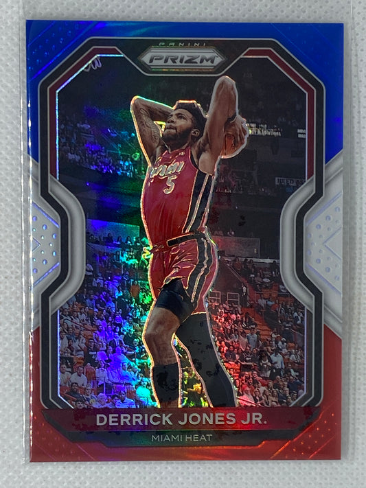 2020-21 Panini Prizm Derrick Jones Jr #55  Red White Blue Prizm Miami Heat RWB