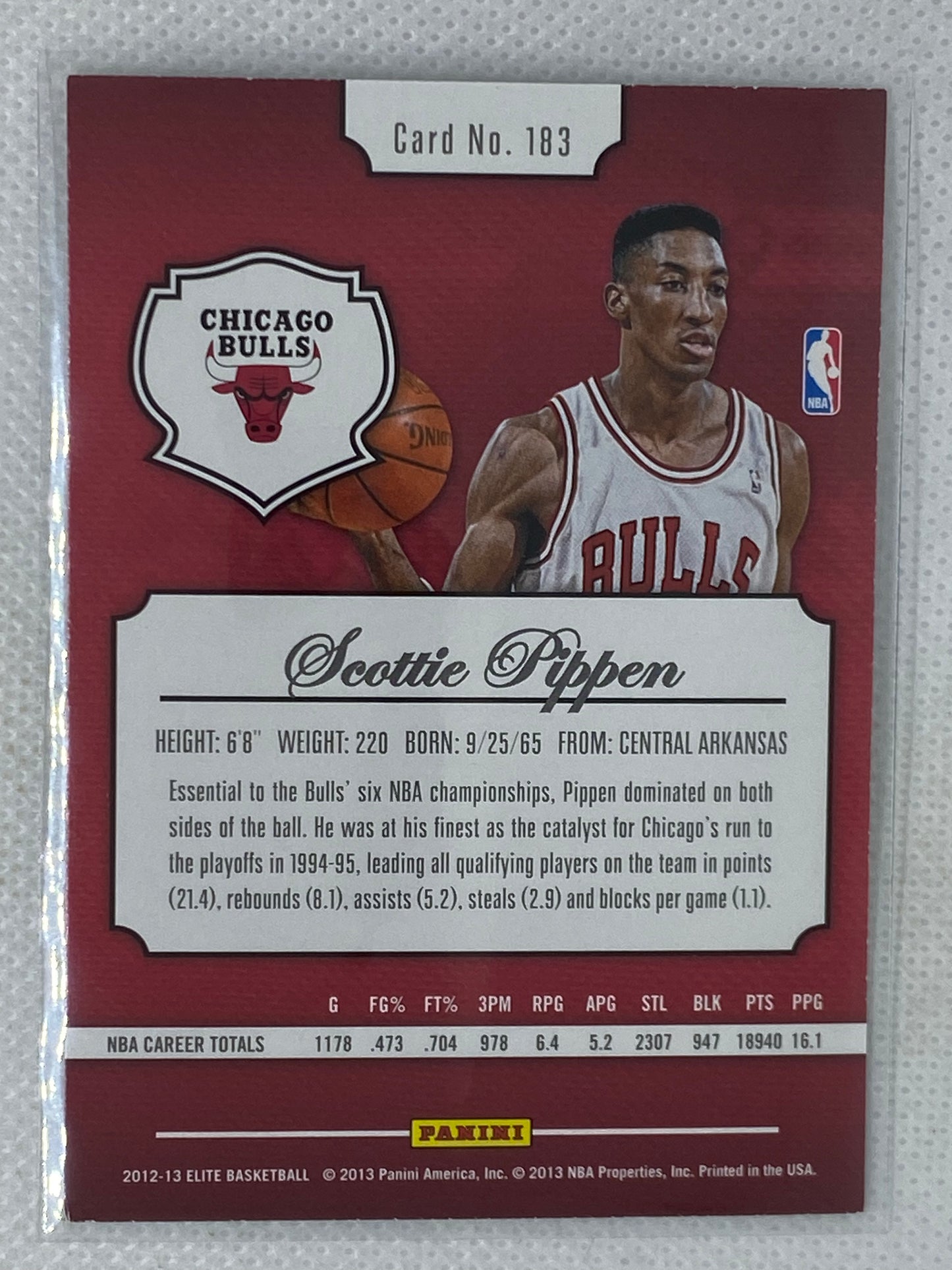 2012-13 Elite Basketball #183 Scottie Pippen