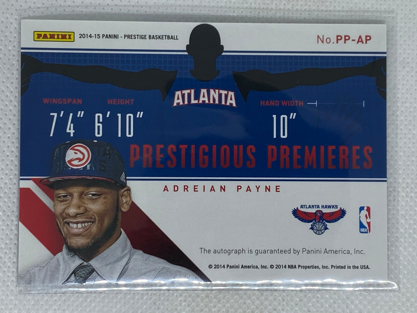 2014-15 Panini Prestige Premium Adreian Payne #PP-AP On Card Auto RC