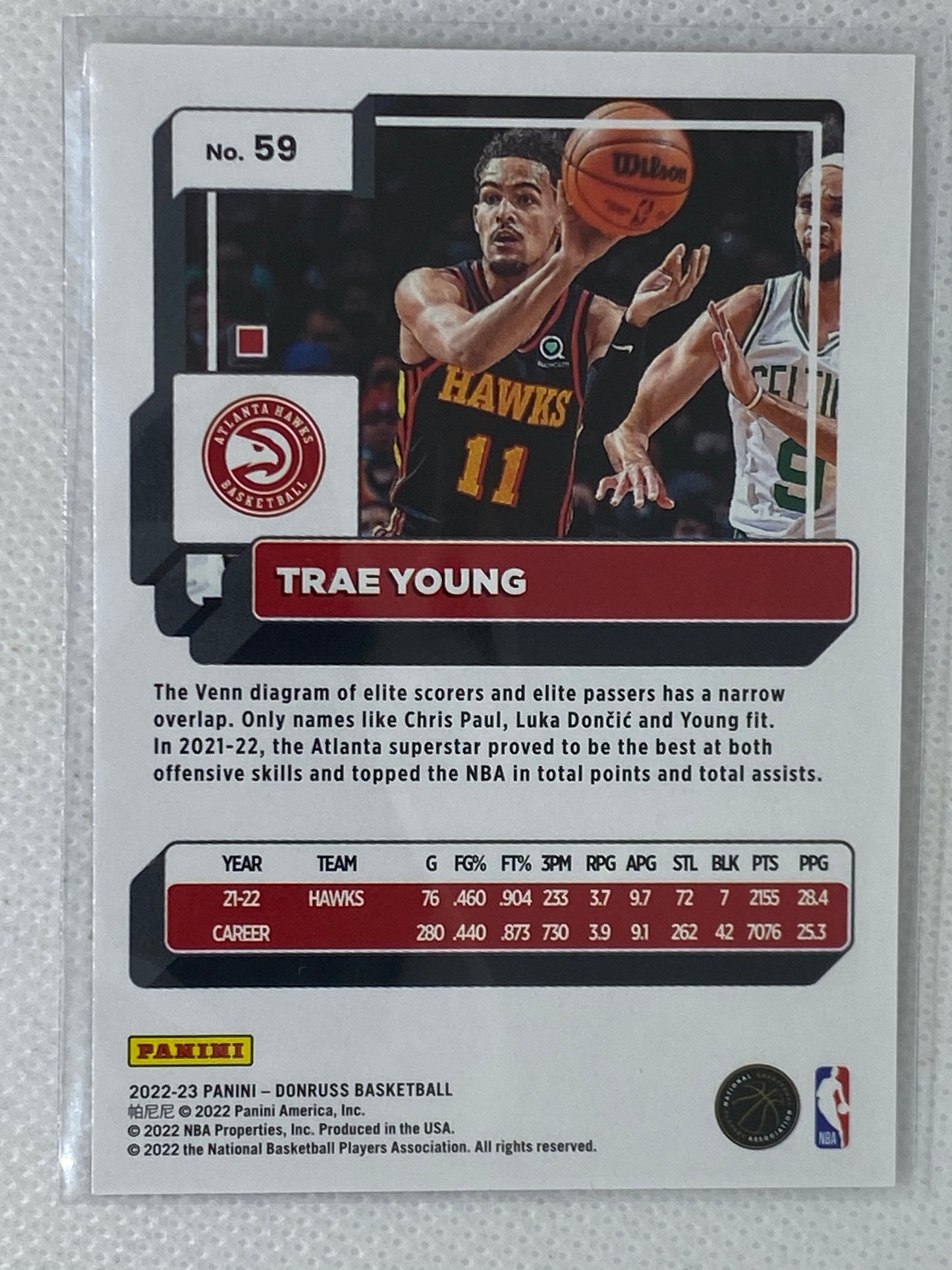 2022-23 Donruss Basketball Base #59 Trae Young Atlanta Hawks