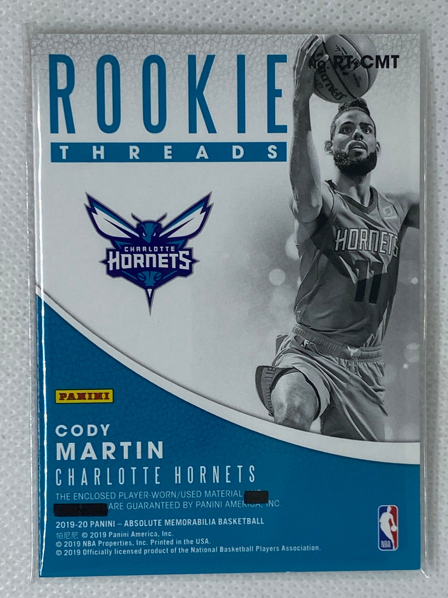 2019 Panini Absolute Memorabilia Threads Level 1 Cody Martin #RT-CMT Rookie