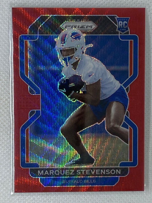 2021 Panini Prizm Marquez Stevenson Rookie RC Red Wave /149 Buffalo Bills