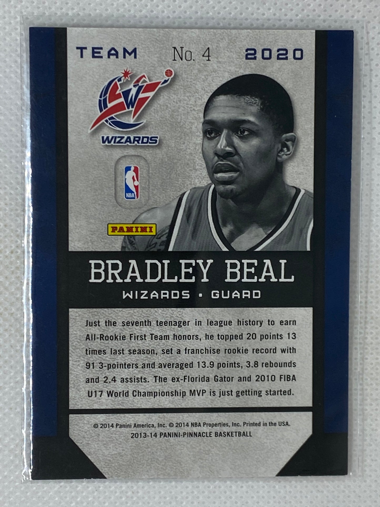 2013-14 Pinnacle Team 2020 Washington Wizards Basketball Card #4 Bradley Beal