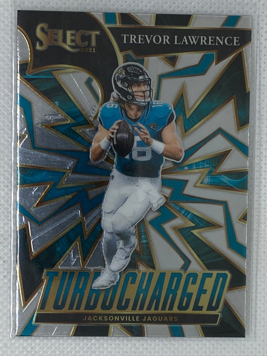 2021 Panini Select Trevor Lawrence Turbocharged Rookie Insert RC #TUR-1 Jaguars