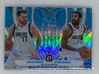 2022-23 Donruss Optic Luka Doncic/Kyrie Irving Optical Illusions Silver Prizm Holo #5 Dallas Mavericks