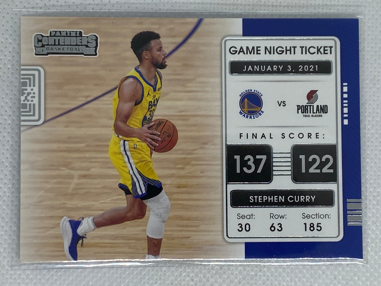 2021 Panini Contenders #8 Stephen Curry Game Night Ticket