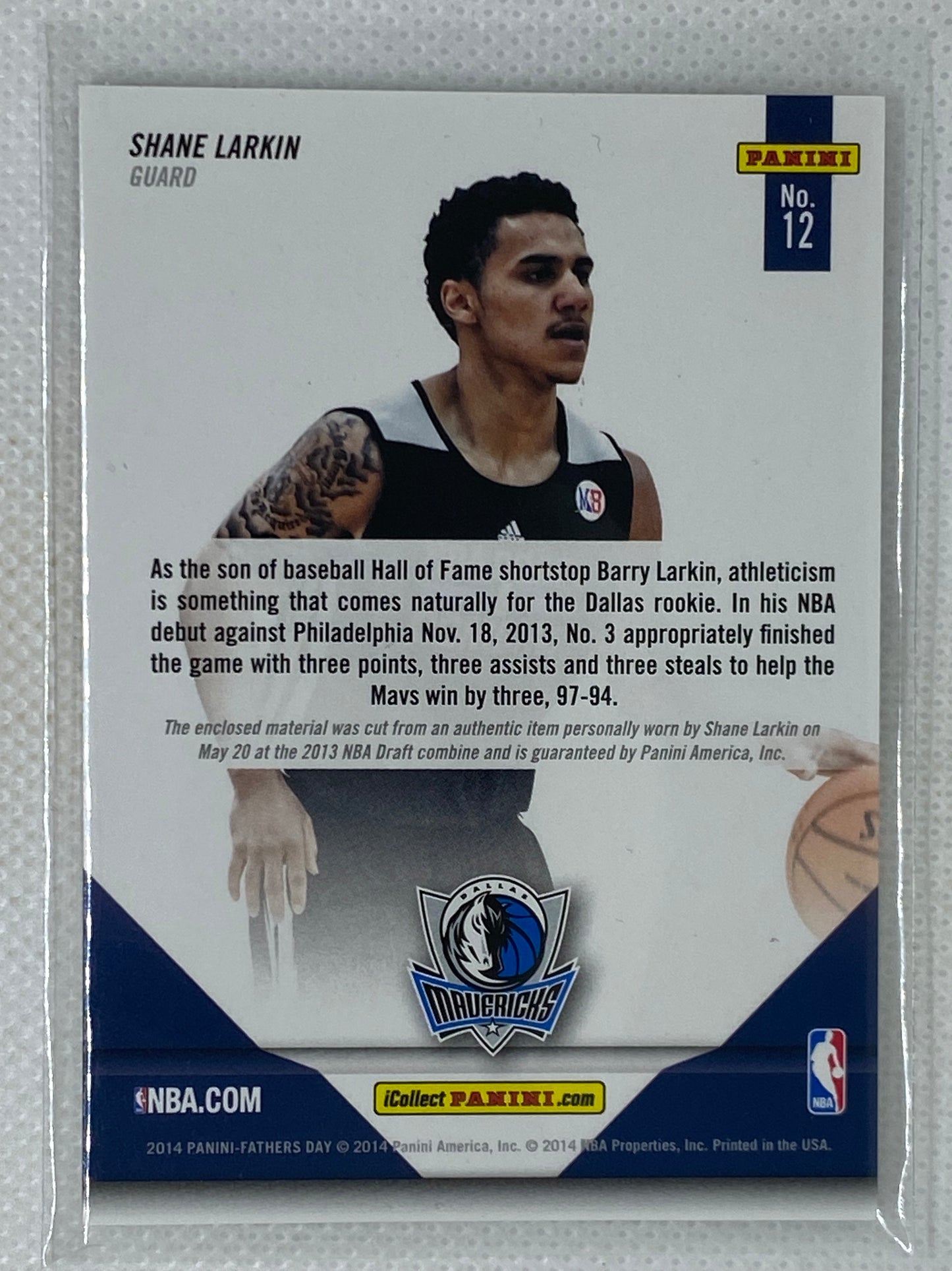 2014 Father's Day NBA Draft Combine Memorabilia Shane Larkin #12