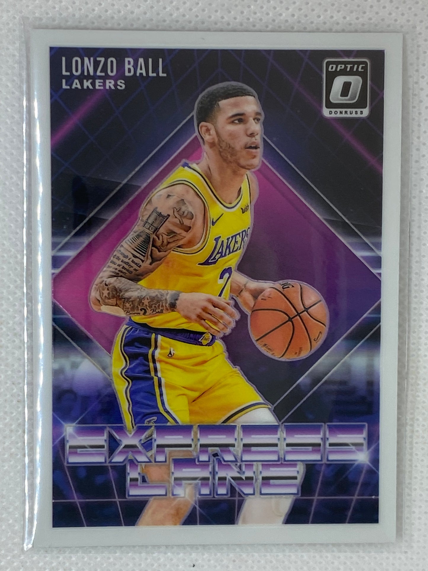 2018-19 Panini Donruss Optic Express Lane Lonzo Ball #7 Los Angeles Lakers