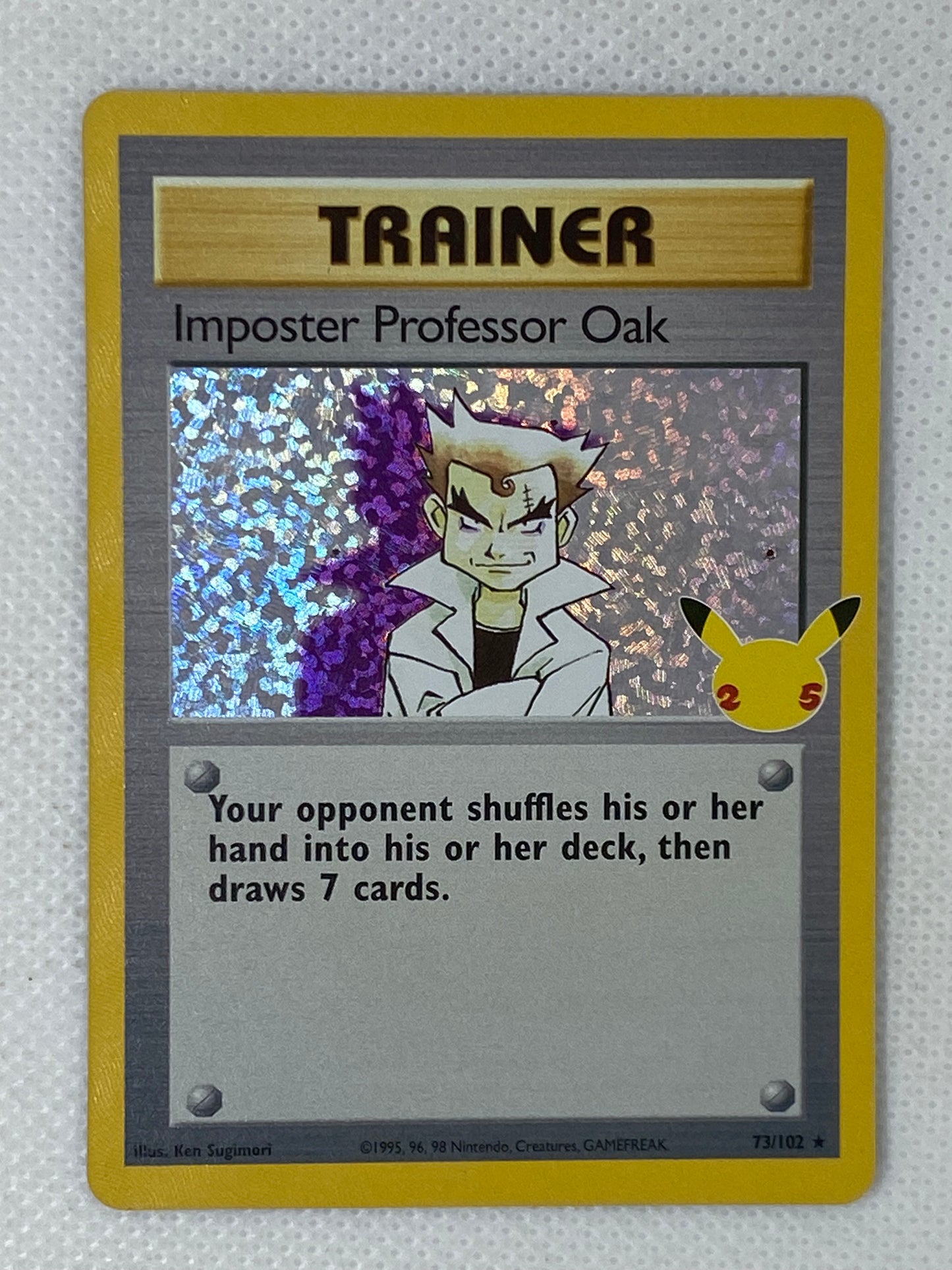 Pokemon 25th Anniversary - Celebrations HOLO Imposter Professor Oak 73/102