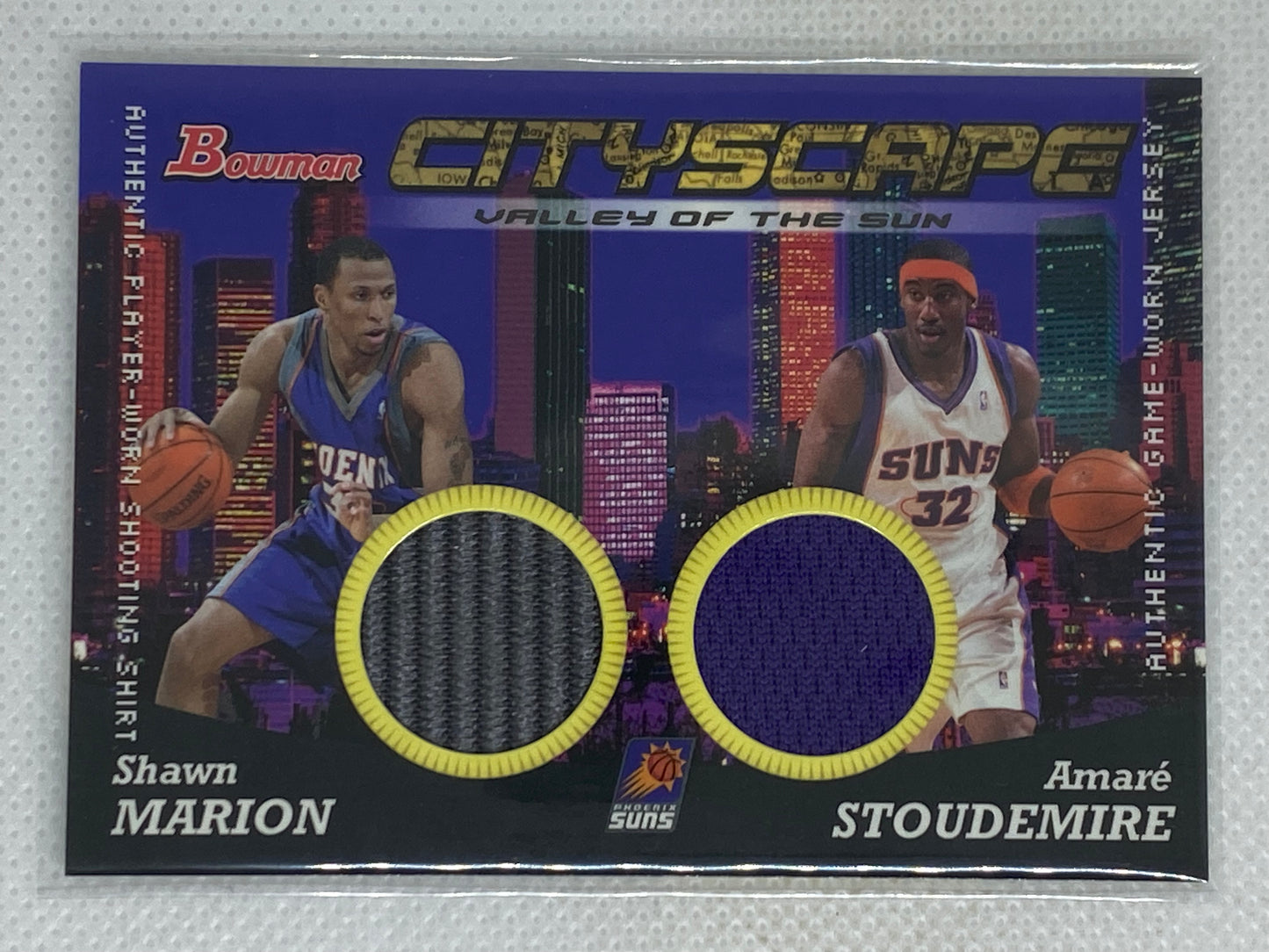 2004 Bowman CityScape CS-MAS Shawn Marion Amare Stoudemire Dual Relic Phoenix Suns