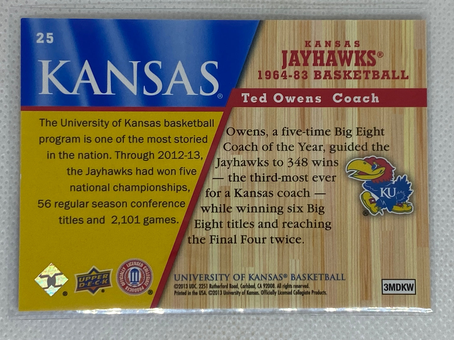 2013 Upper Deck University of Kansas Ted Owens #25