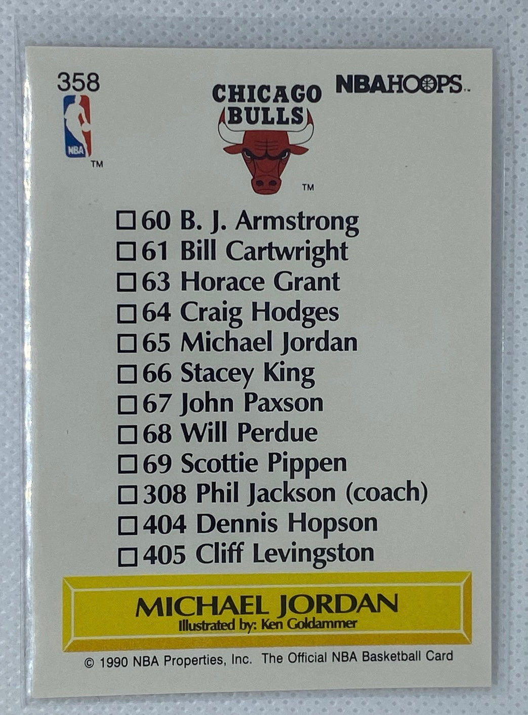 1990-91 NBA Hoops Illustrated Michael Jordan Card #358 Chicago Bulls