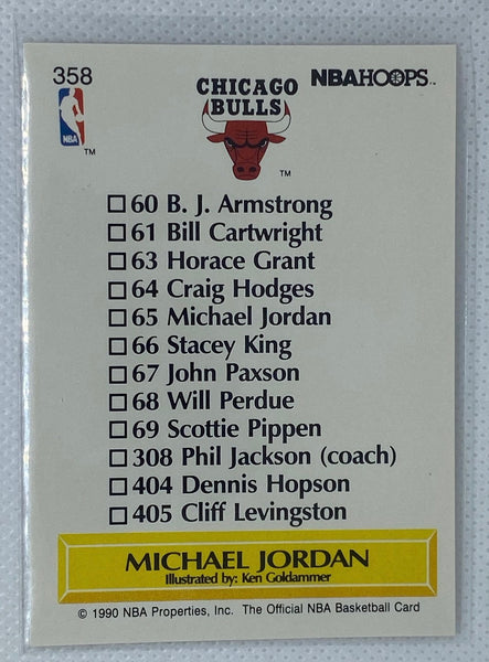 1990-91 NBA Hoops Illustrated Michael Jordan Card #358 Chicago