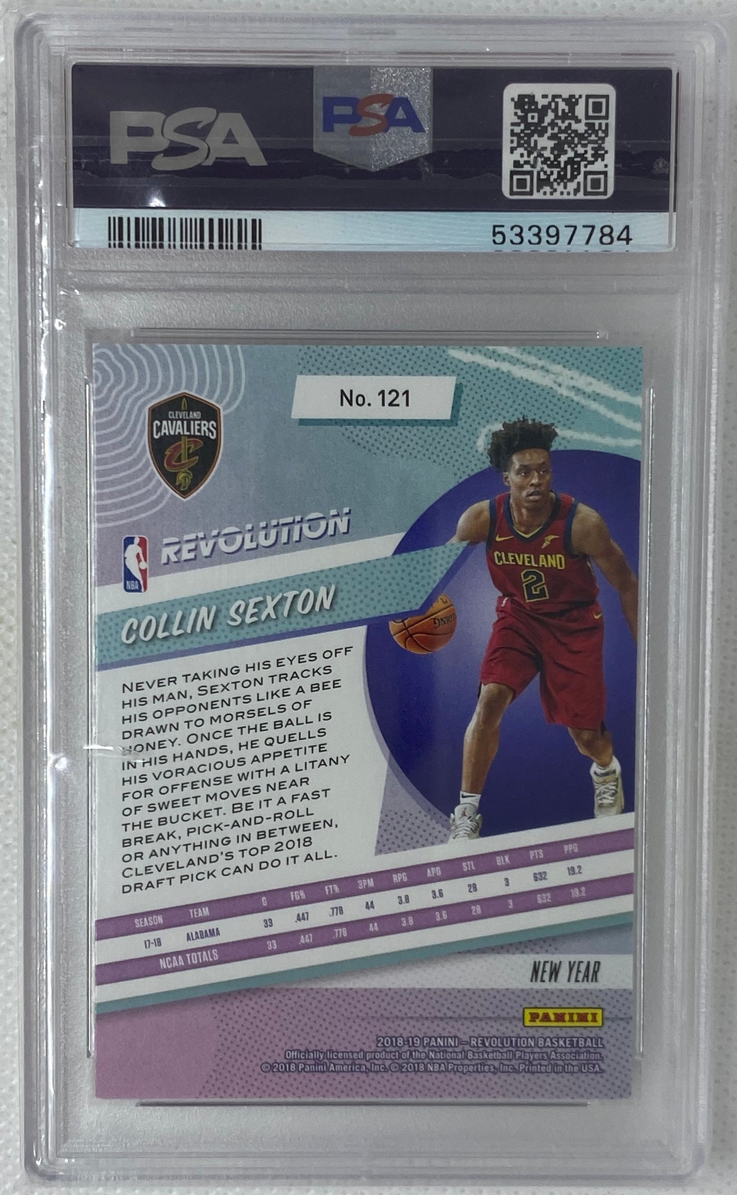 2018-19 Panini Revolution Collin Sexton Chinese New Year #121 PSA 9 Cleveland Cavaliers