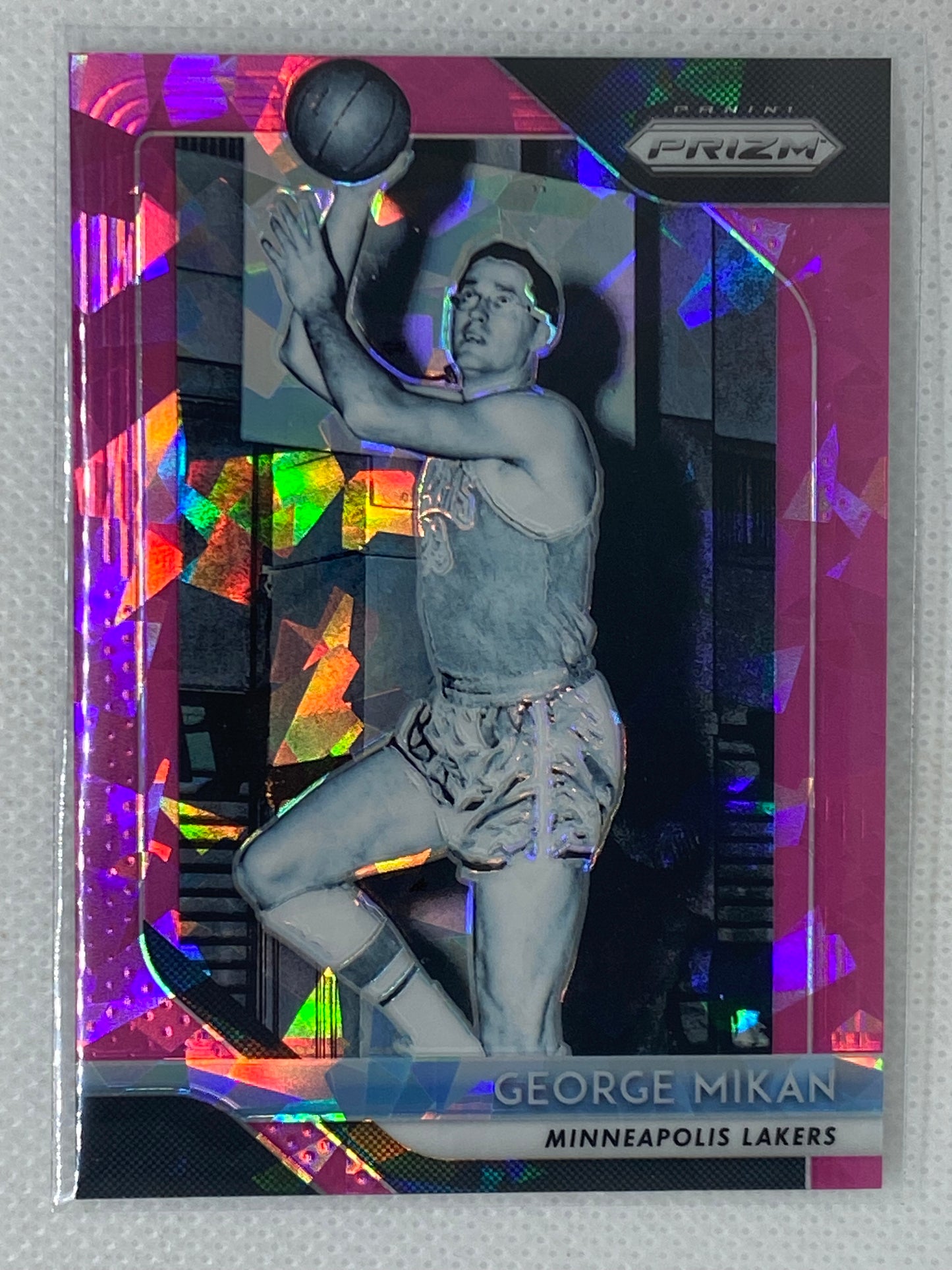 2018-19 Panini Prizm Prizms Pink Ice #285 George Mikan