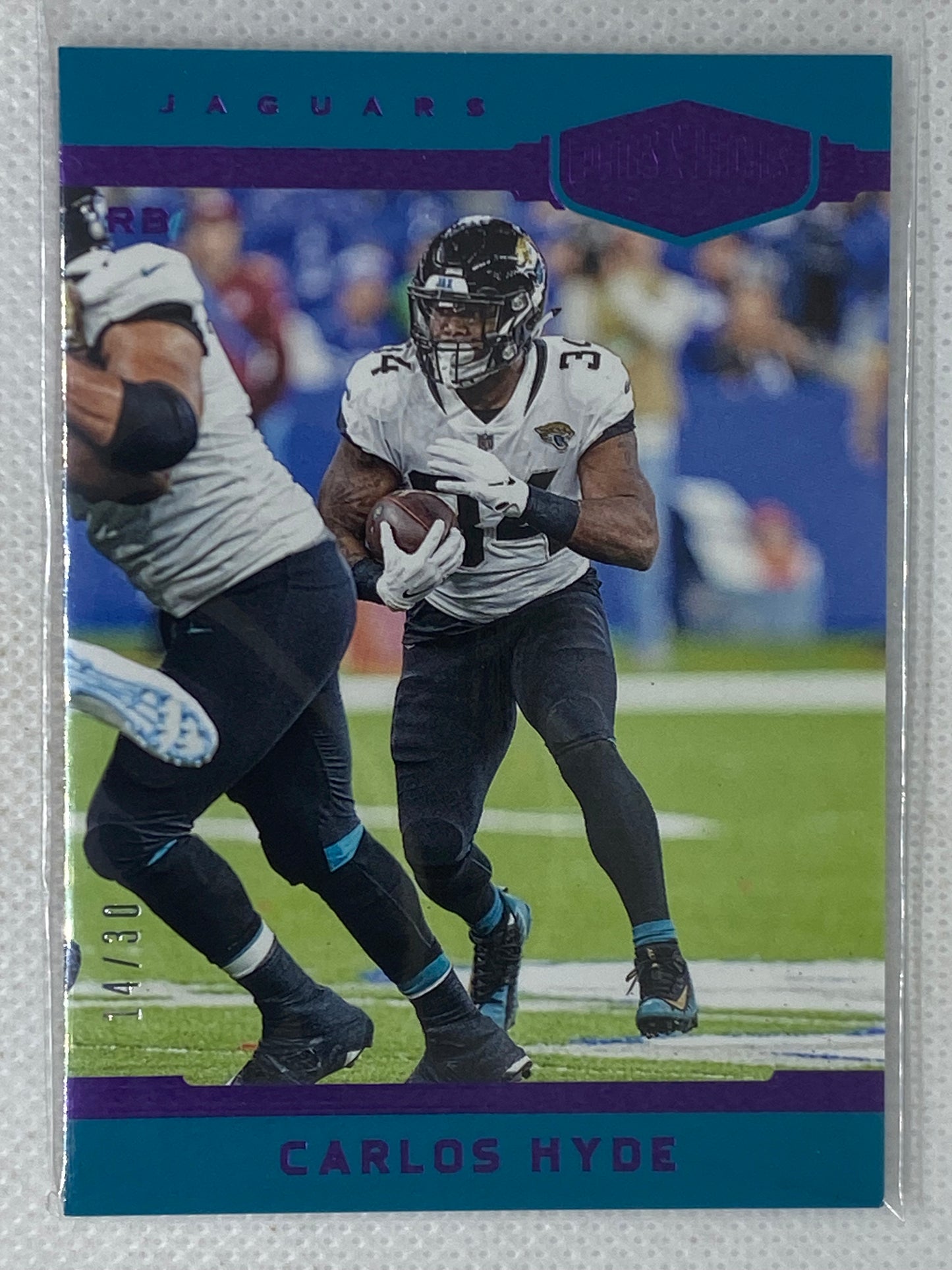 2018 Panini Plates & Patches Purple /30 Carlos Hyde #43 SP JAGUARS