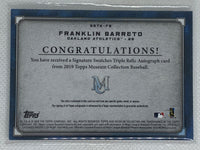 2019 Topps Museum Franklin Barreto Triple Auto Jersey Patch /199