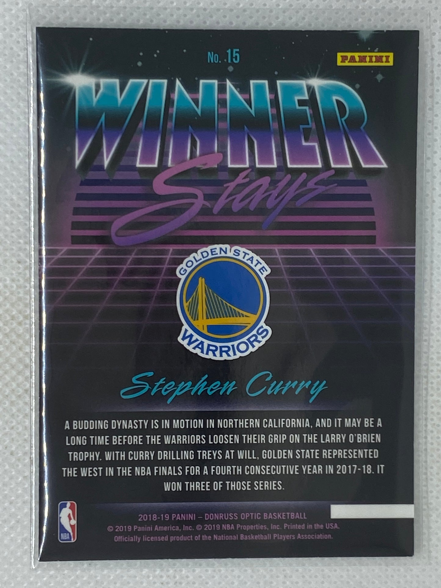 2018-19 Panini Donruss Optic Winner Stays #15 Stephen Curry Warriors