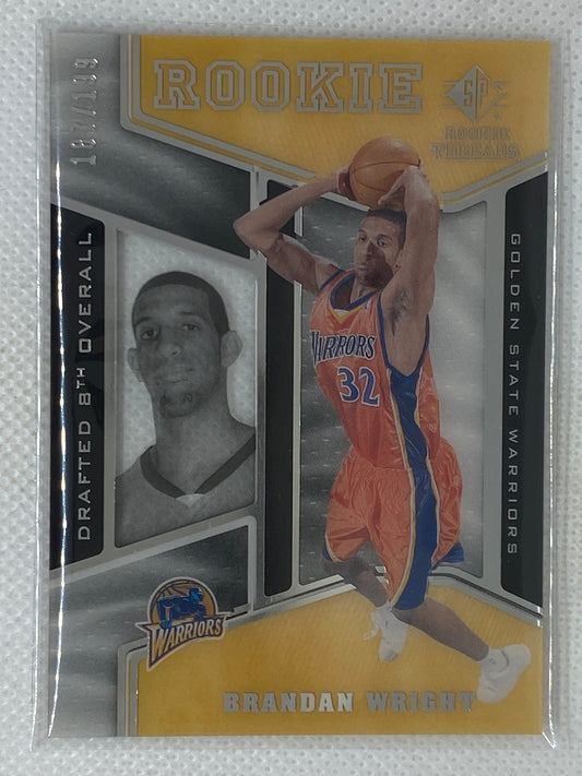 2007-08 SP Rookie Threads /199 Brandan Wright #45 Rookie RC