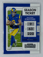 2021 Panini Contenders Season Ticket Matthew Stafford #54 Los Angeles Rams