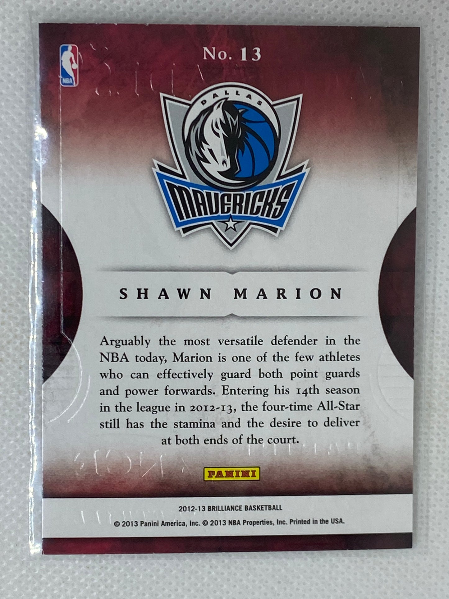 2012-13 Panini Brilliance Accolades #13 Shawn Marion