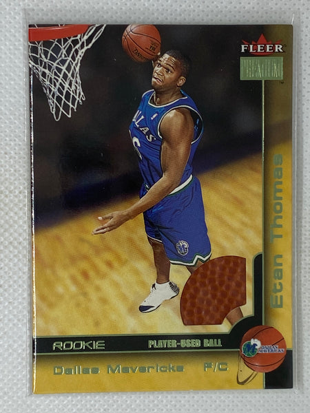 2000-01 Fleer Premium Player Game Used Ball #230 Etan Thomas Dallas Mavericks Rookie