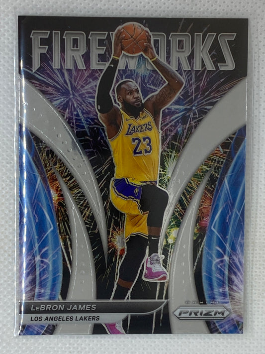 2021-22 Panini Prizm Basketball NBA #1 LeBron James Fireworks Los Angeles Lakers