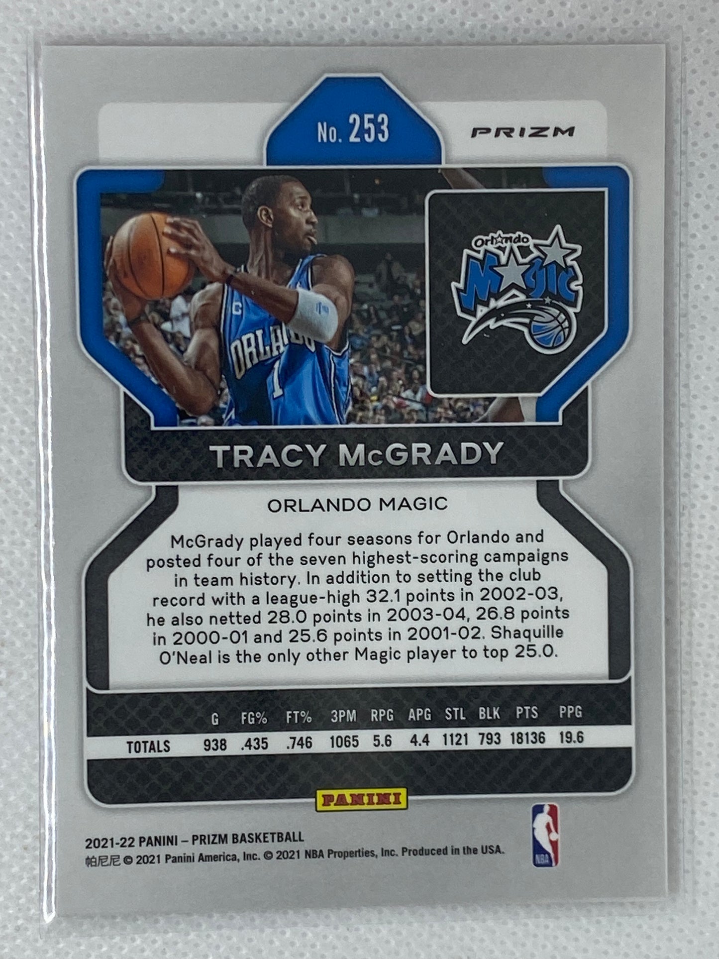 2021-22 Panini Prizm Tracy McGrady Red Wave Prizm #253 Orlando Magic