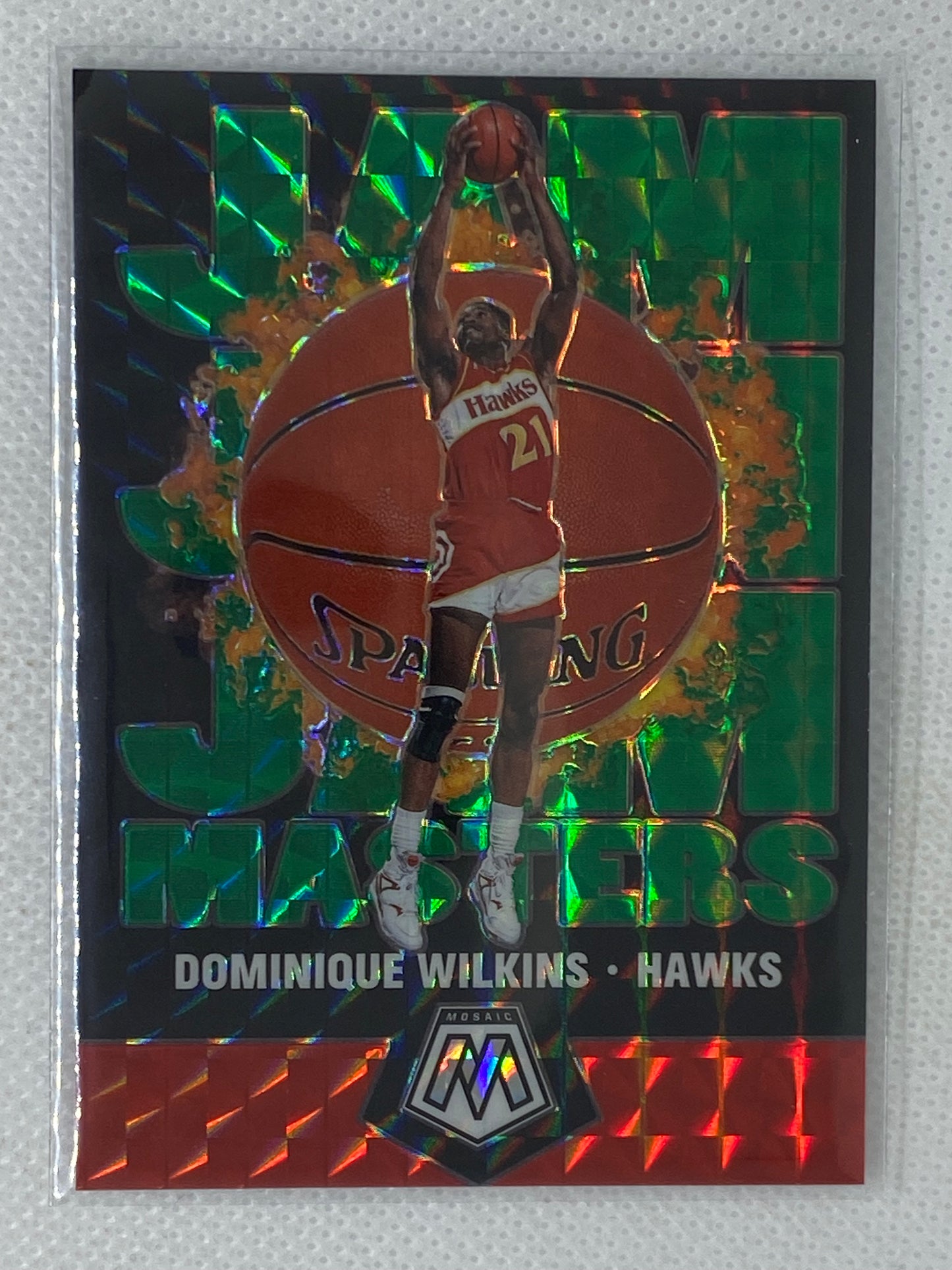 2019-20 Panini Mosaic Green Mosaic Jam Masters - Dominique Wilkins #12 Atlanta Hawks