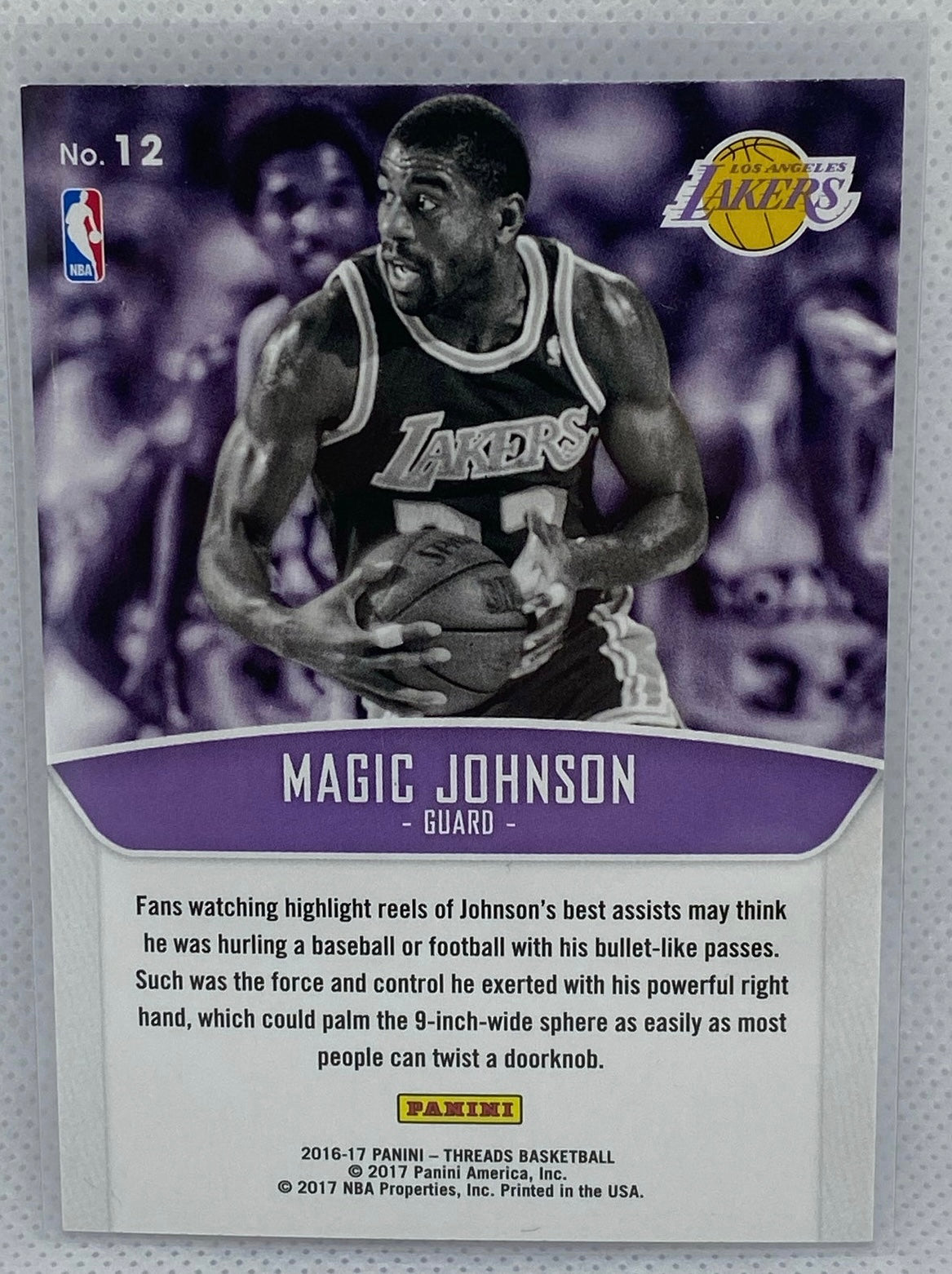 2016-17 Panini Threads Hardwood Pioneers Basketball Card #12 Magic Johnson