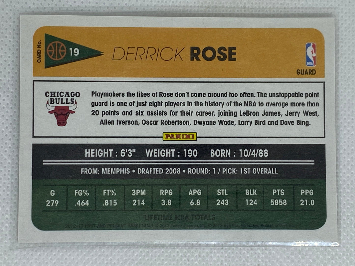 2012-13 Panini Past and Present Derrick Rose #19 Chicago Bulls