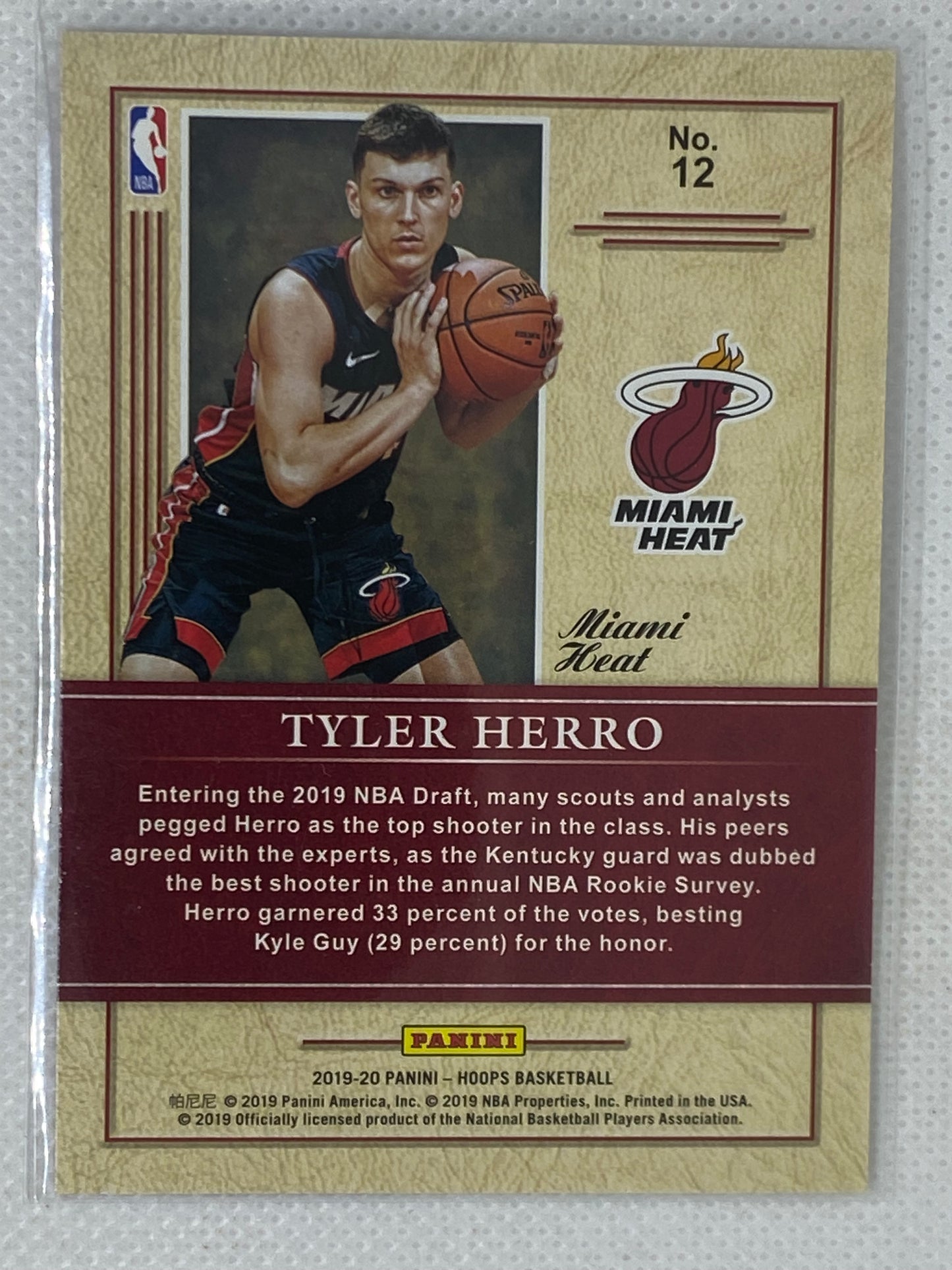 2019-20 NBA Hoops Tyler Herro Rookie Card Class of 2019 Winter Variation #12