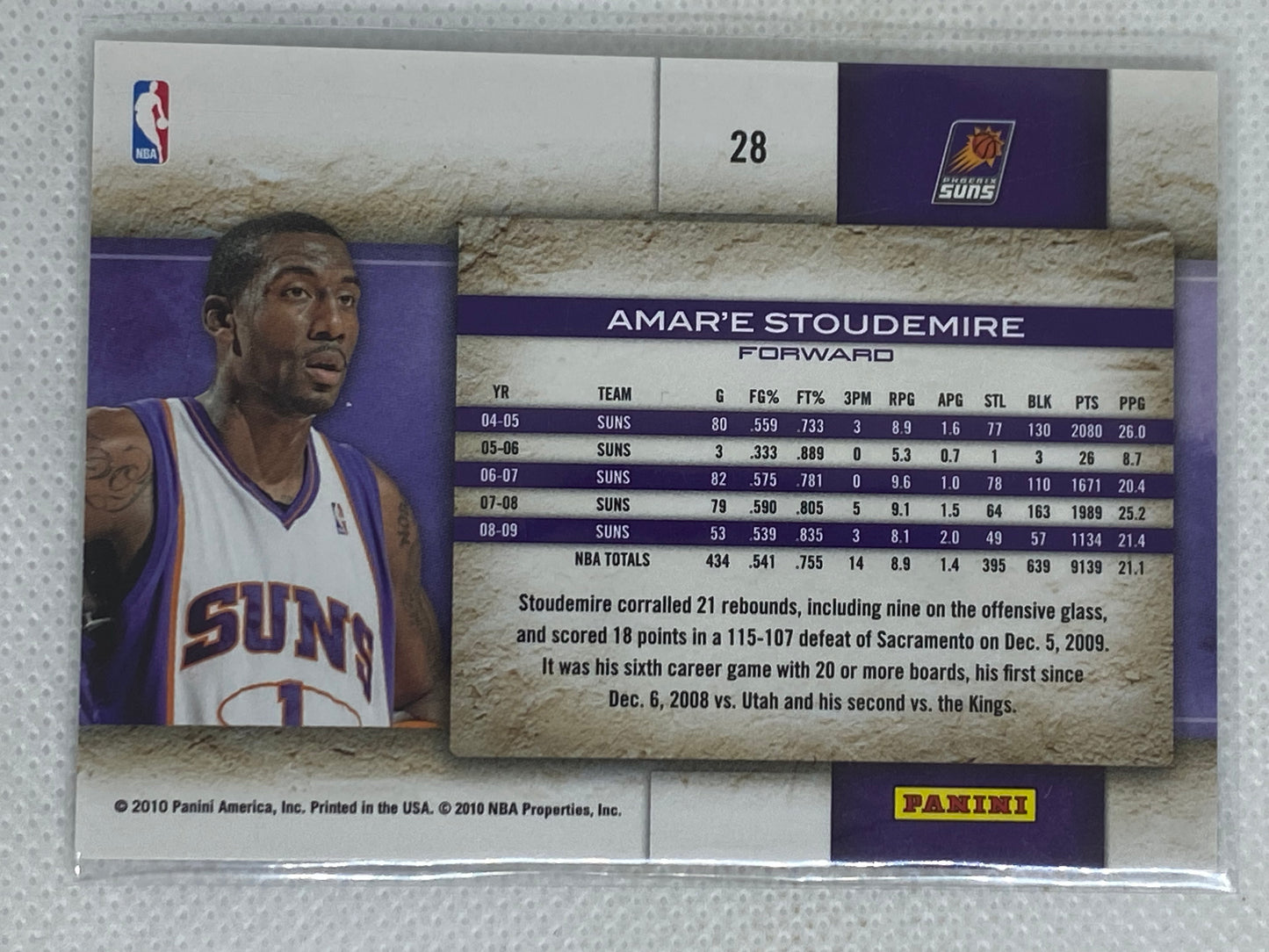 2009-10 Panini Studio Amare Stoudemire Phoenix Suns #28