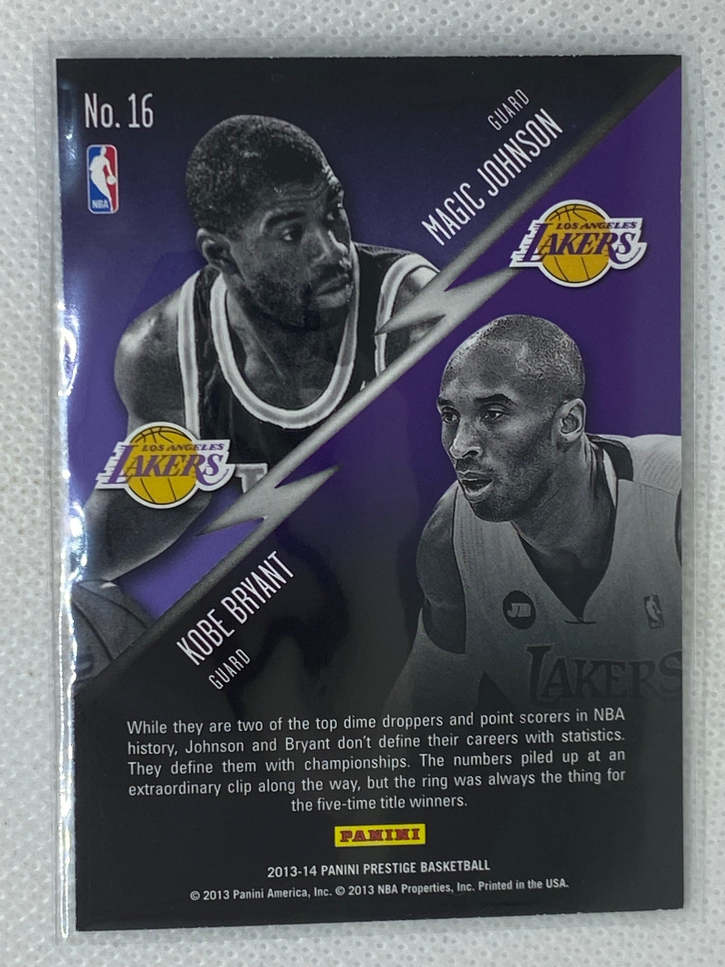 2013-14 Prestige Connections #16 Kobe Bryant Magic Johnson