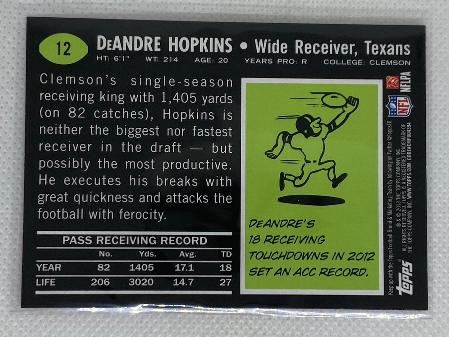 2013 Topps Football DeAndre Hopkins Red Target Parallel Rookie Card #12 Houston Texans