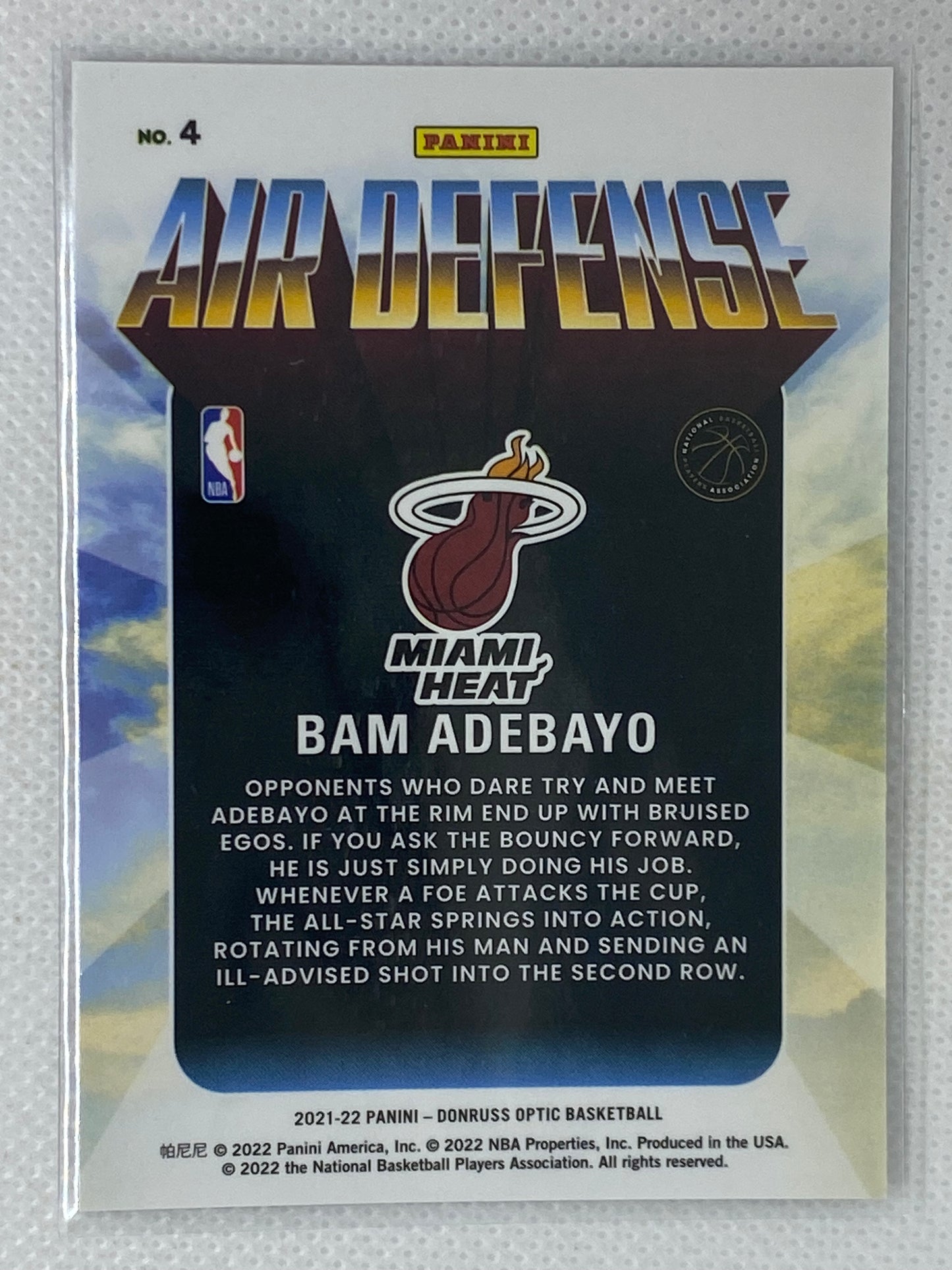 2021-22 Panini Donruss Optic - Air Defense #4 Bam Adebayo