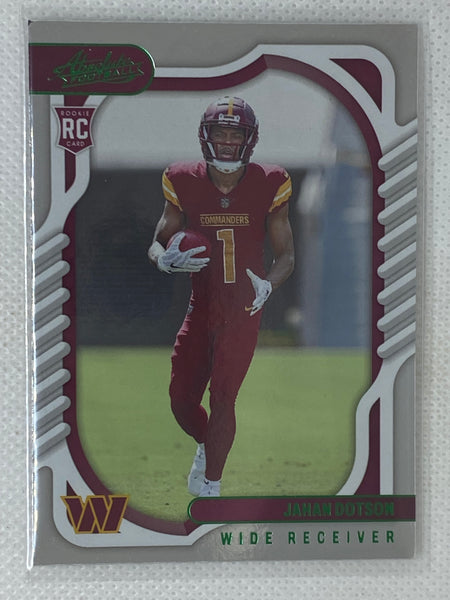 2022 Absolute Football Jahan Dotson Rookie RC Green Foil Washington Commanders #110