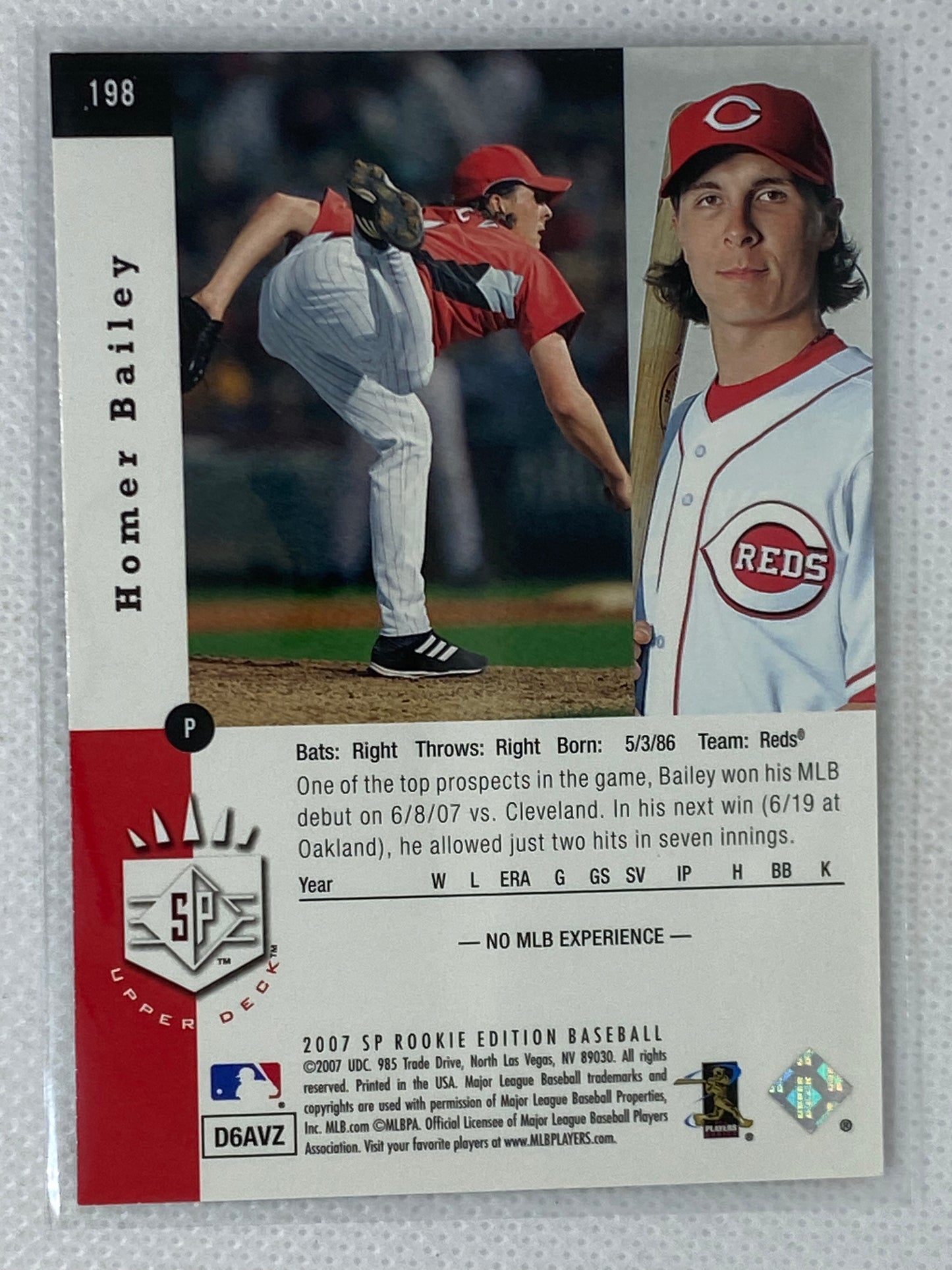 2007 SP Rookie Edition Homer Bailey #198