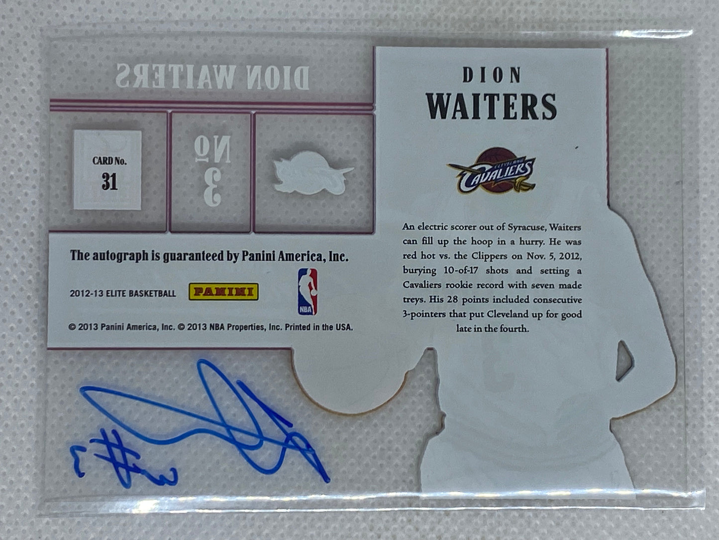 2012-13 Elite Inscriptions Dion Waiters #31 Rookie Auto