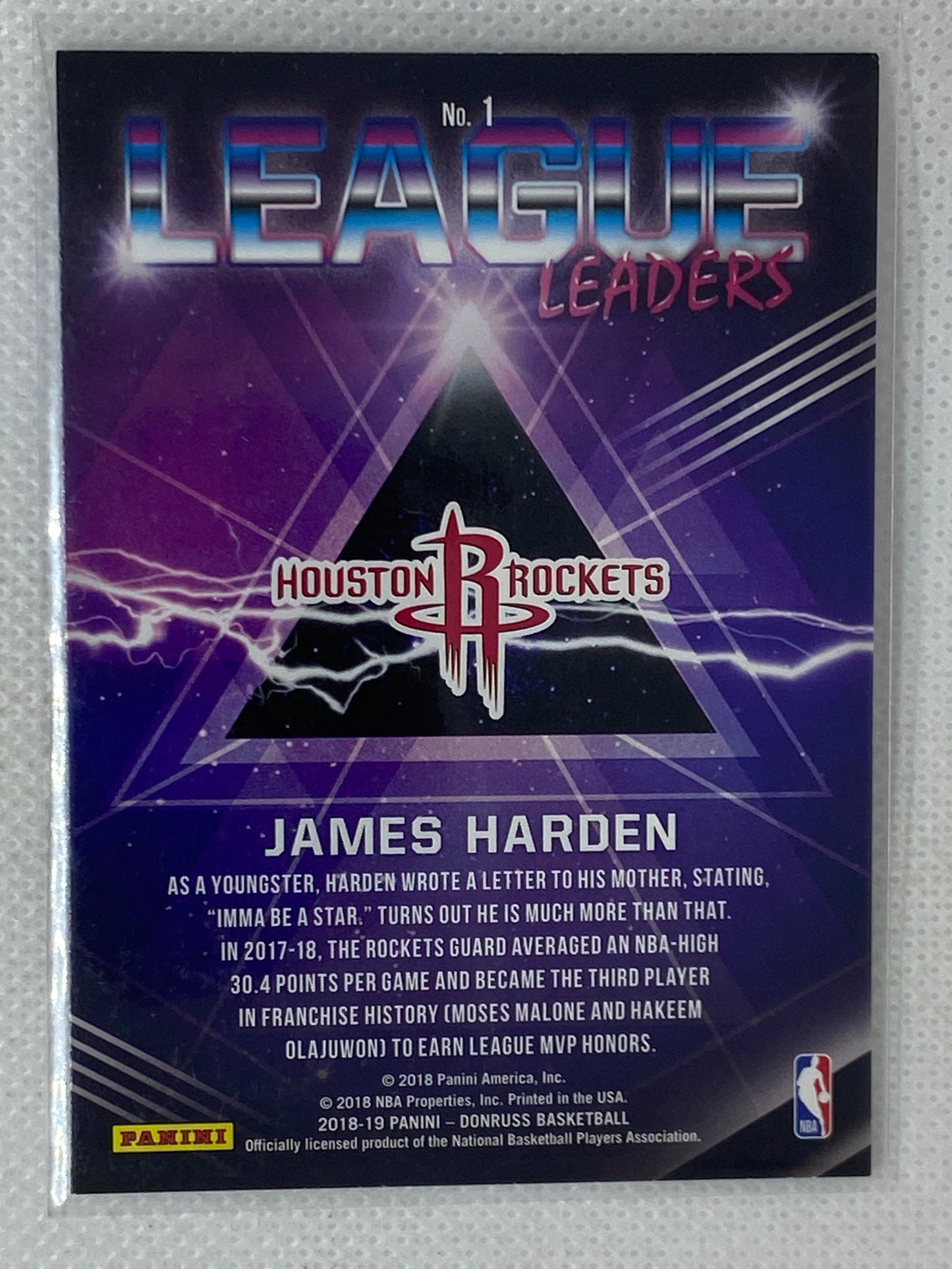 2018-19 Donruss League Leaders #1 James Harden