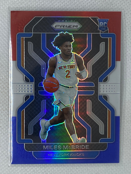 2021-22 Panini Prizm Miles McBride Red White Blue Rookie Prizm #283 NY Knicks