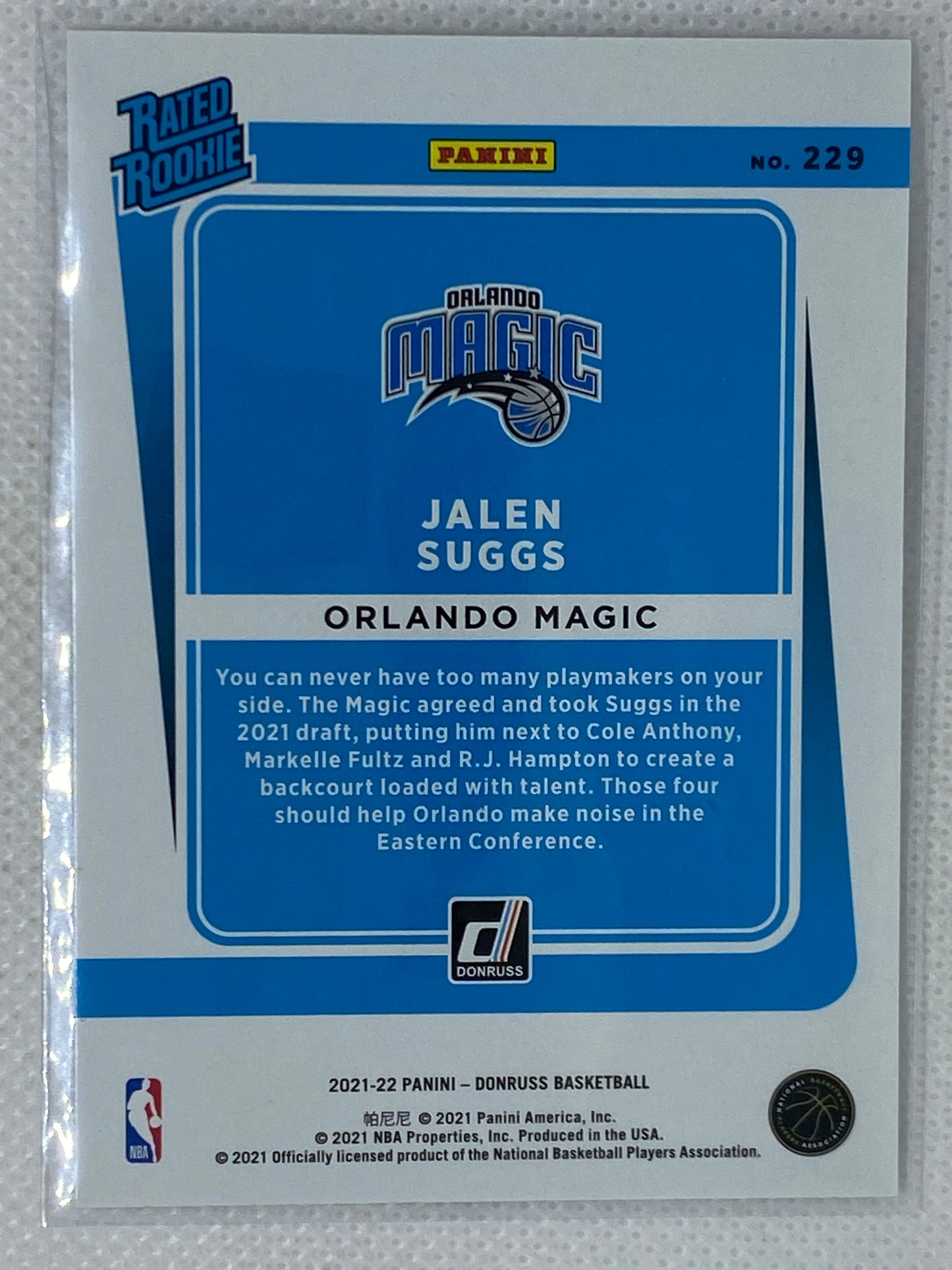 2021-22 Donruss Rated Rookie Orlando Magic Jalen Suggs RC