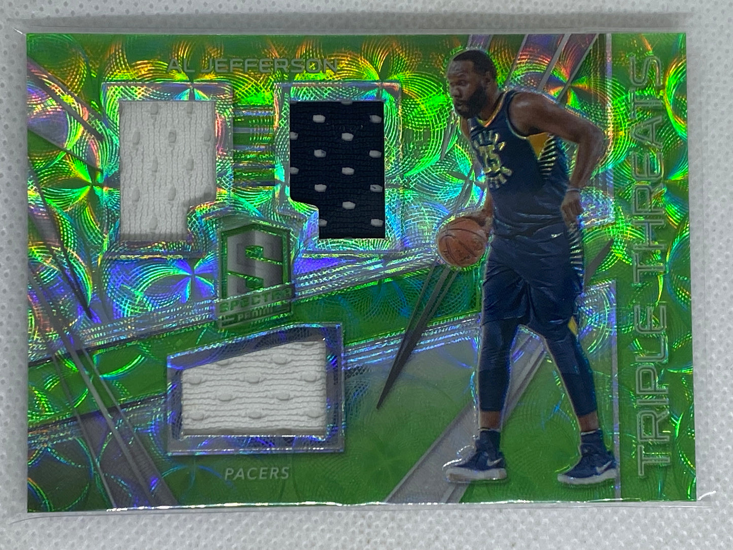 2017-18 Panini Spectra Triple Threats Emerald Prizm /25 Al Jefferson #TT-28